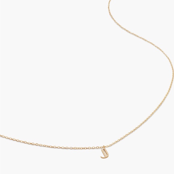 NEW - Monica Vinader “J” Initial 18k Gold-Plated Pendant Necklace from Nordstrom - Picture 1 of 11